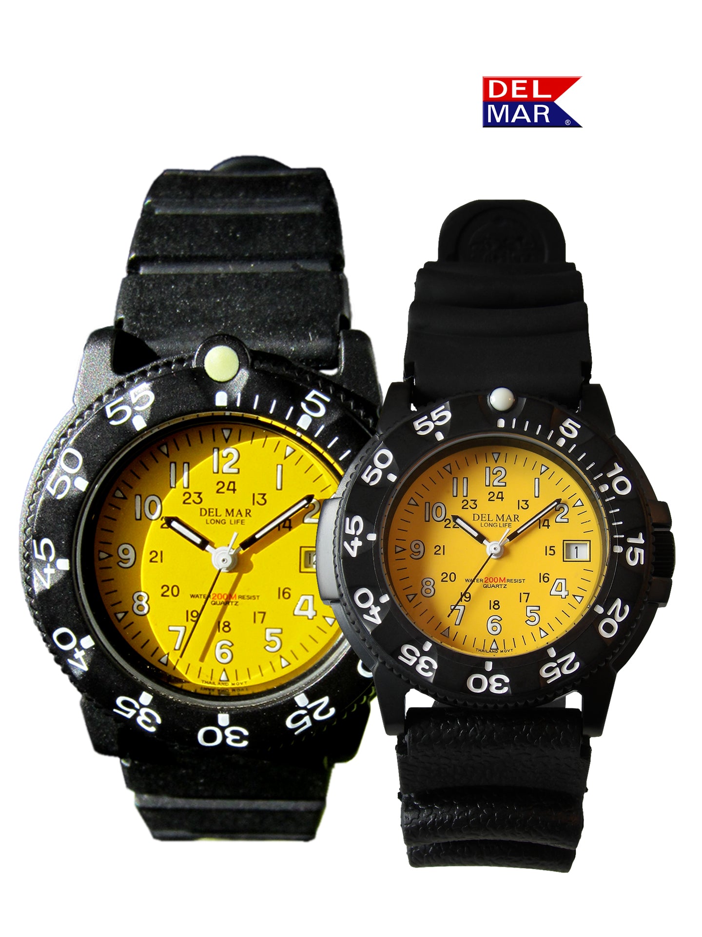 Del Mar Sand Key His & Hers Yellow Dial Watch Set | 200M Water Resistant