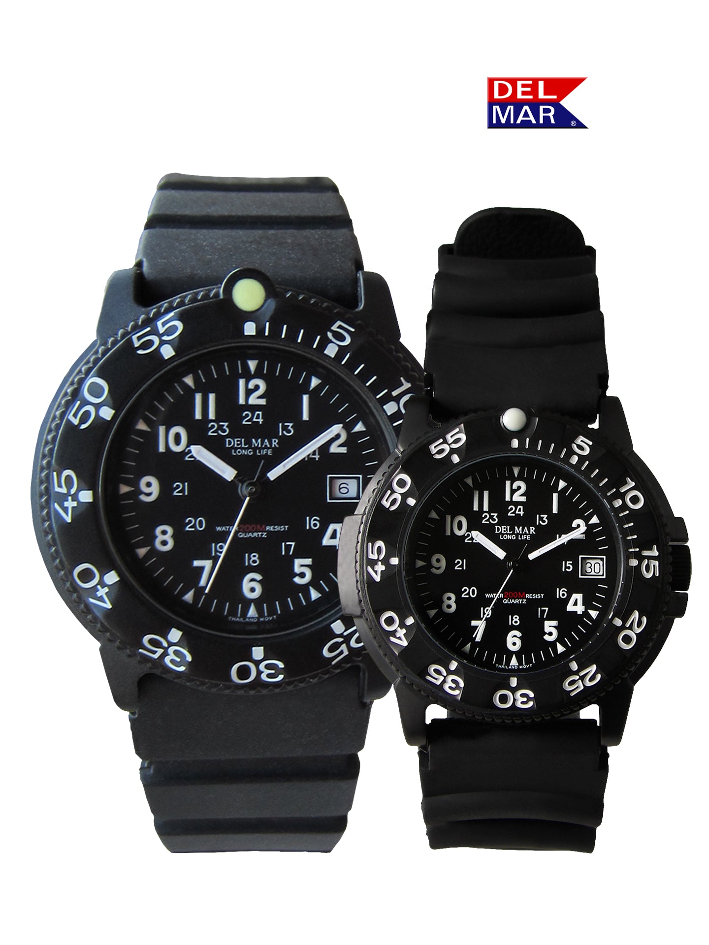 Del Mar Sand Key His & Hers Black Dial Watch Set | 200M Water Resistant