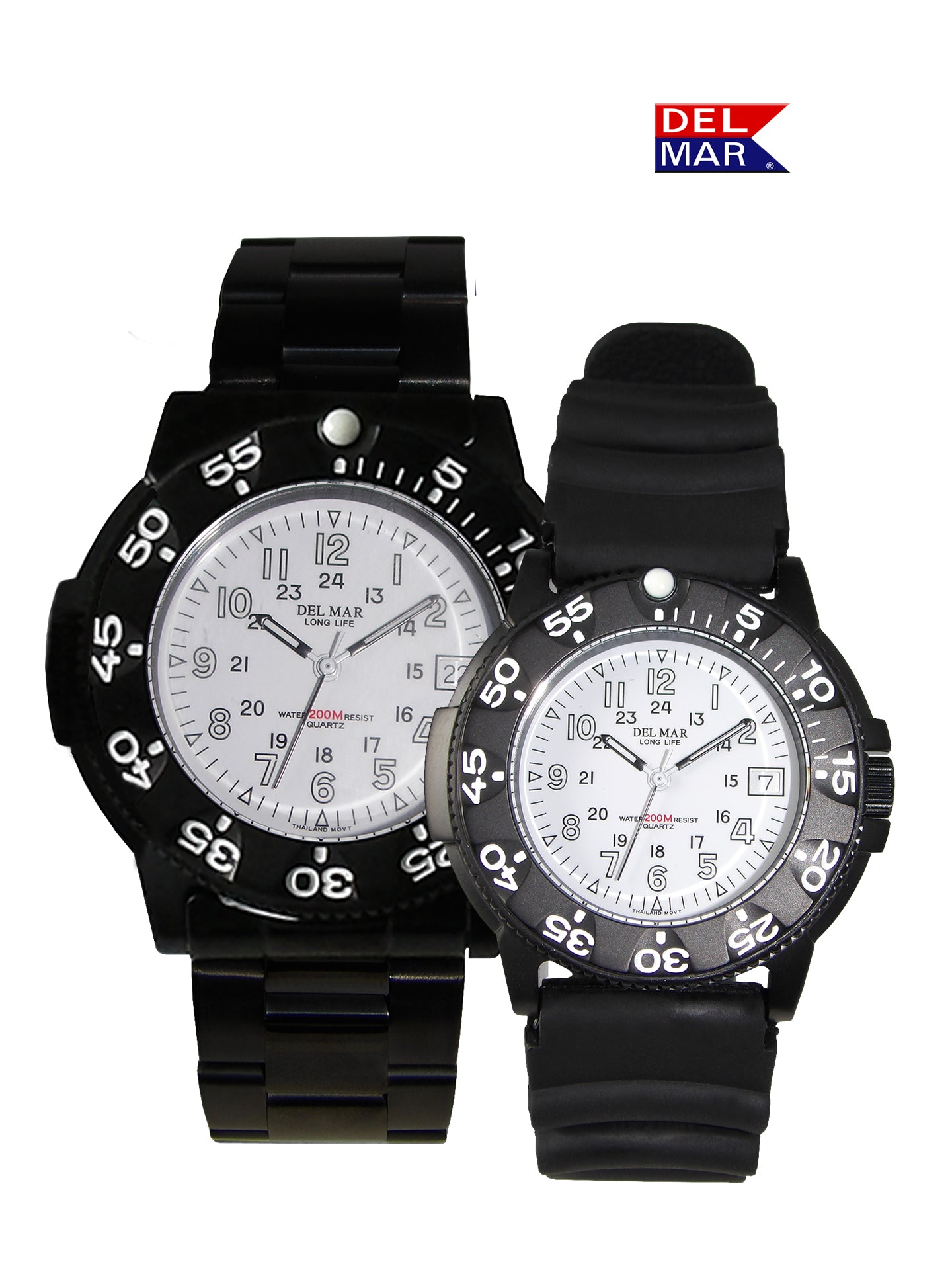 Del Mar Sand Key His & Hers White Dial Watch Set pairs coordinated designs in a clean, neutral style built for everyday wear.