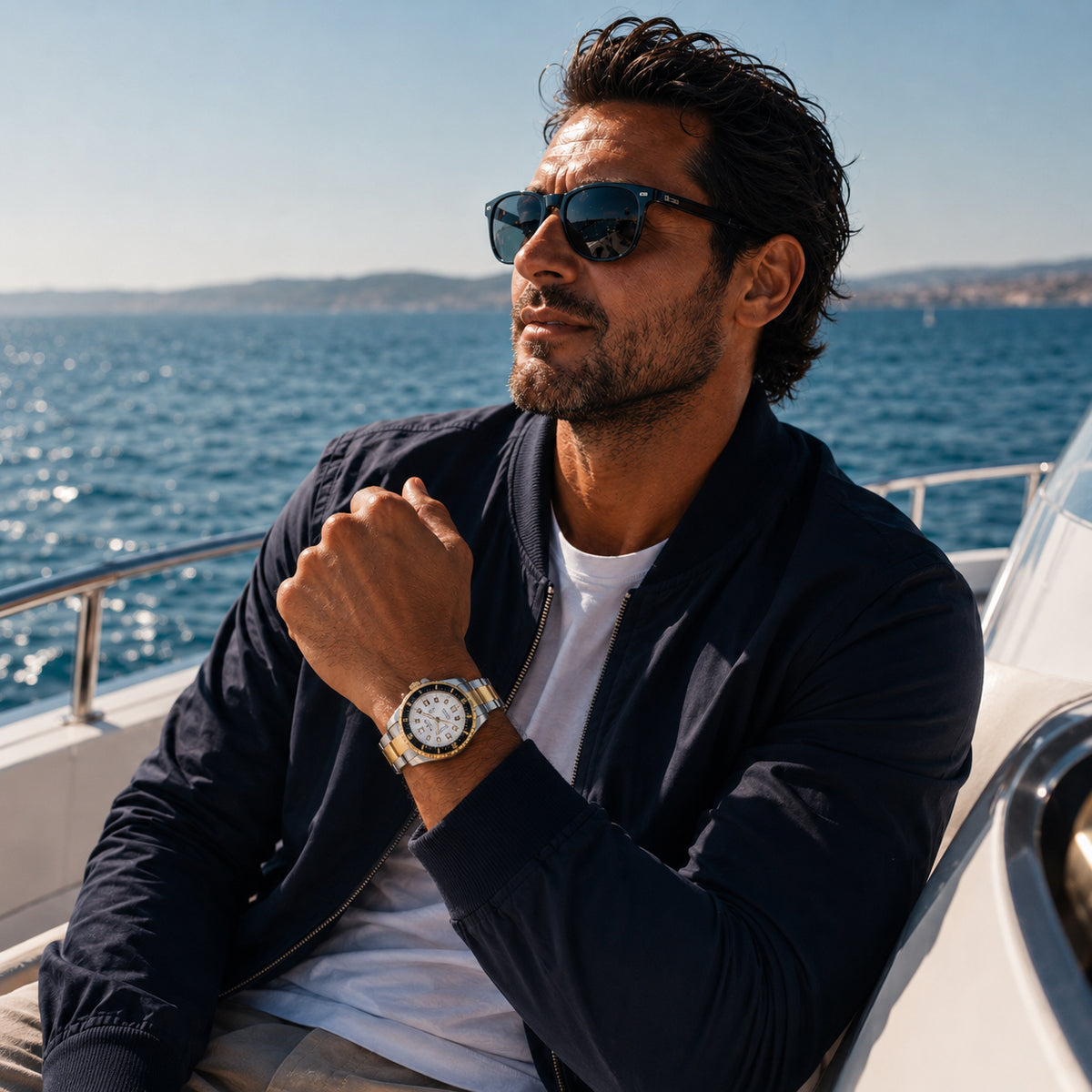 Men's Long Life Nautical Bracelet Two-Tone Watch #50121