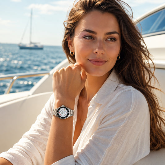 Del Mar Nautical 200 Women’s Stainless Flag Watch – 50290
