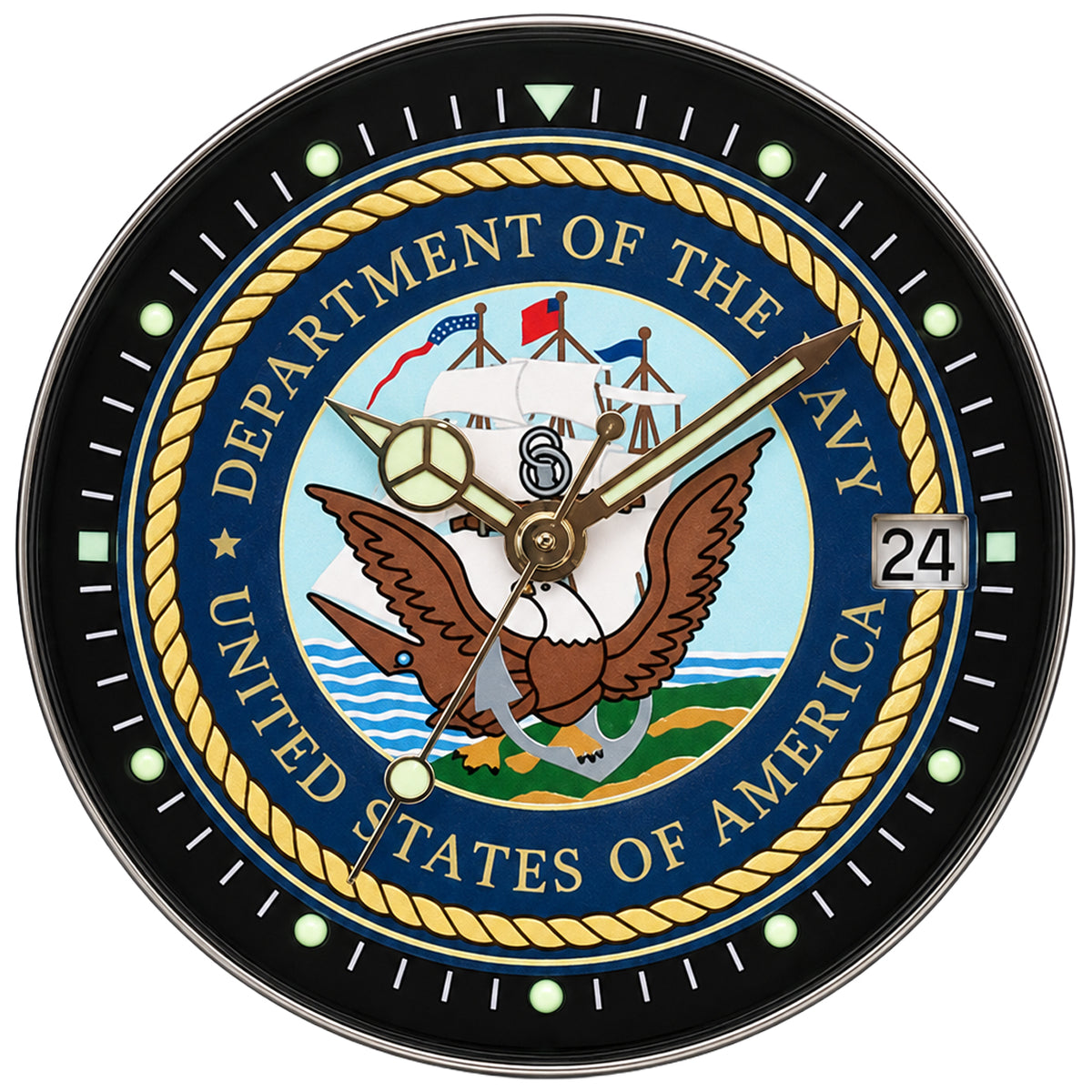 U.S. Navy watch featuring official insignia, built for those who navigate with precision, purpose, and pride.