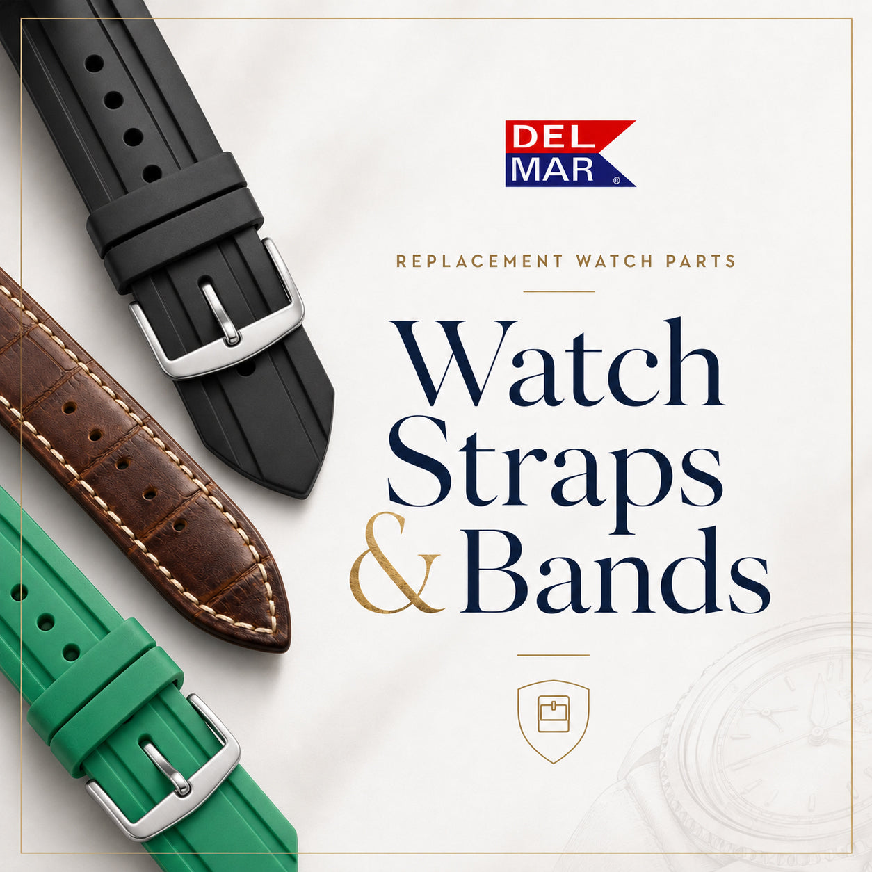 Discover&nbsp;premium-quality genuine watch bands and straps at Del Mar Watches, featuring silicone straps, polyurethane bands, and leather straps.