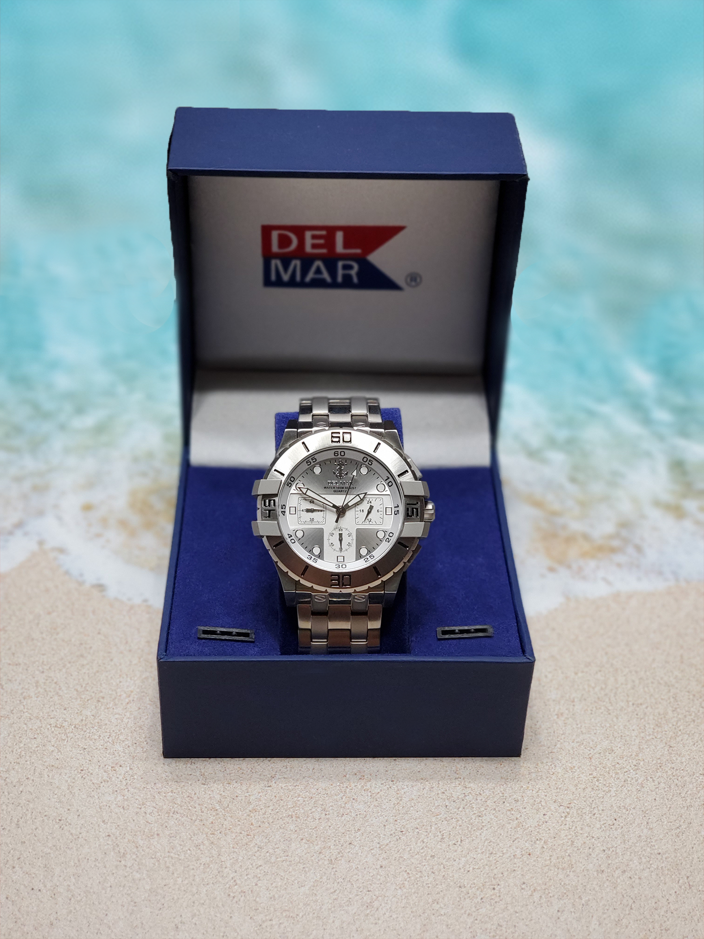 Men's All Stainless Steel Chronograph Watch 100M #50210