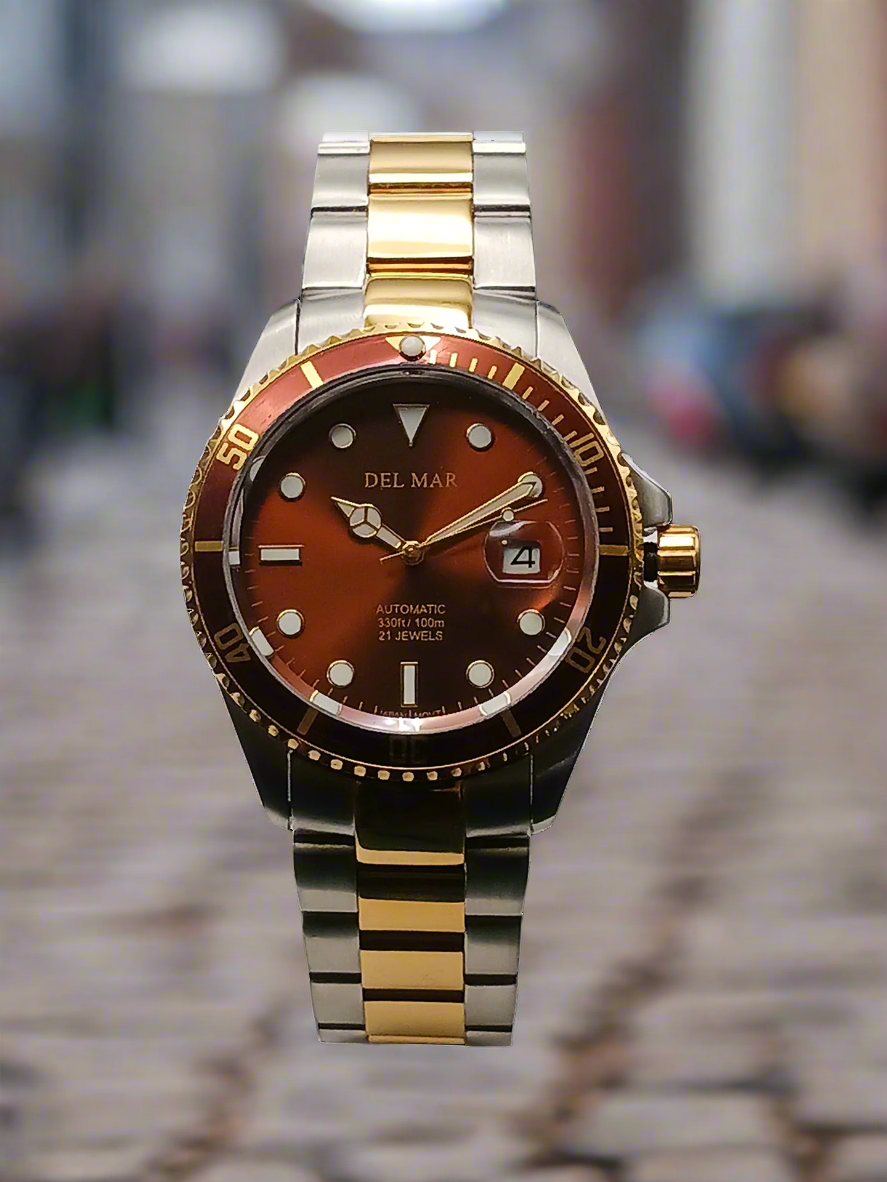 Del Mar Premier Automatic – Bronze Dial / Two-Tone Stainless Steel Bracelet – Model 50389