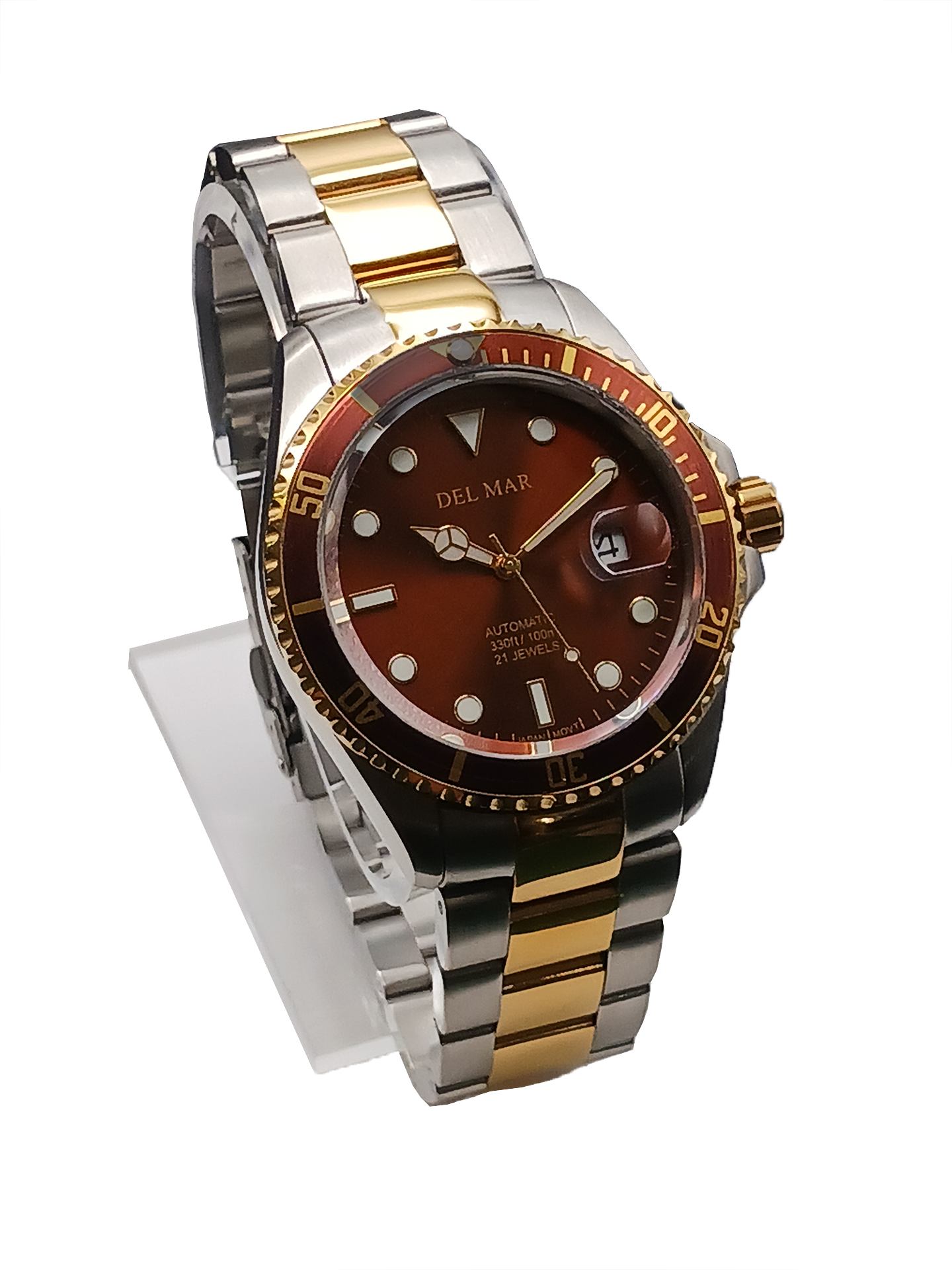 Del Mar Premier Automatic – Bronze Dial / Two-Tone Stainless Steel Bracelet – Model 50389