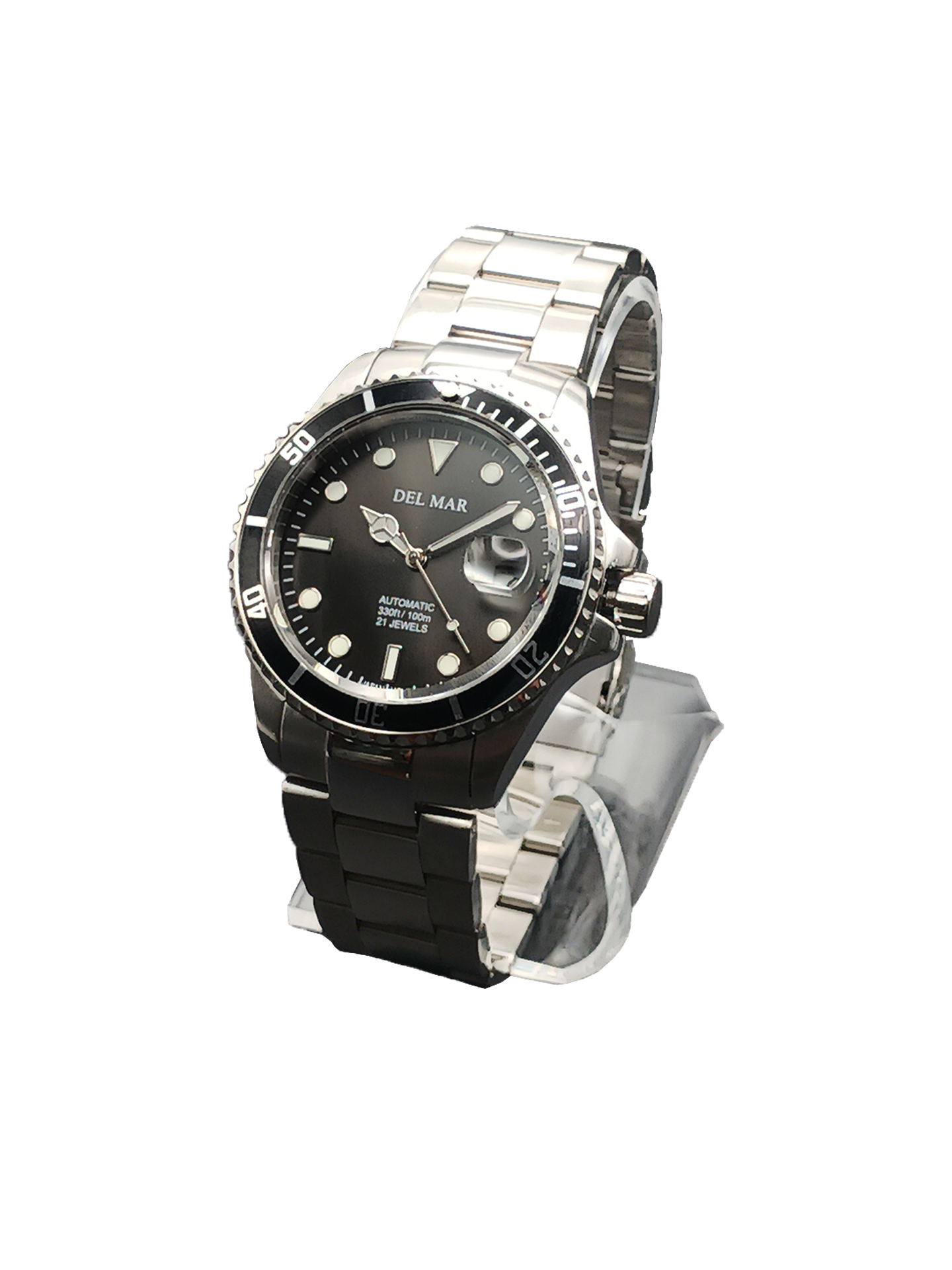 Del Mar Premier Automatic – Black Dial / Stainless Steel Bracelet – Model 50390