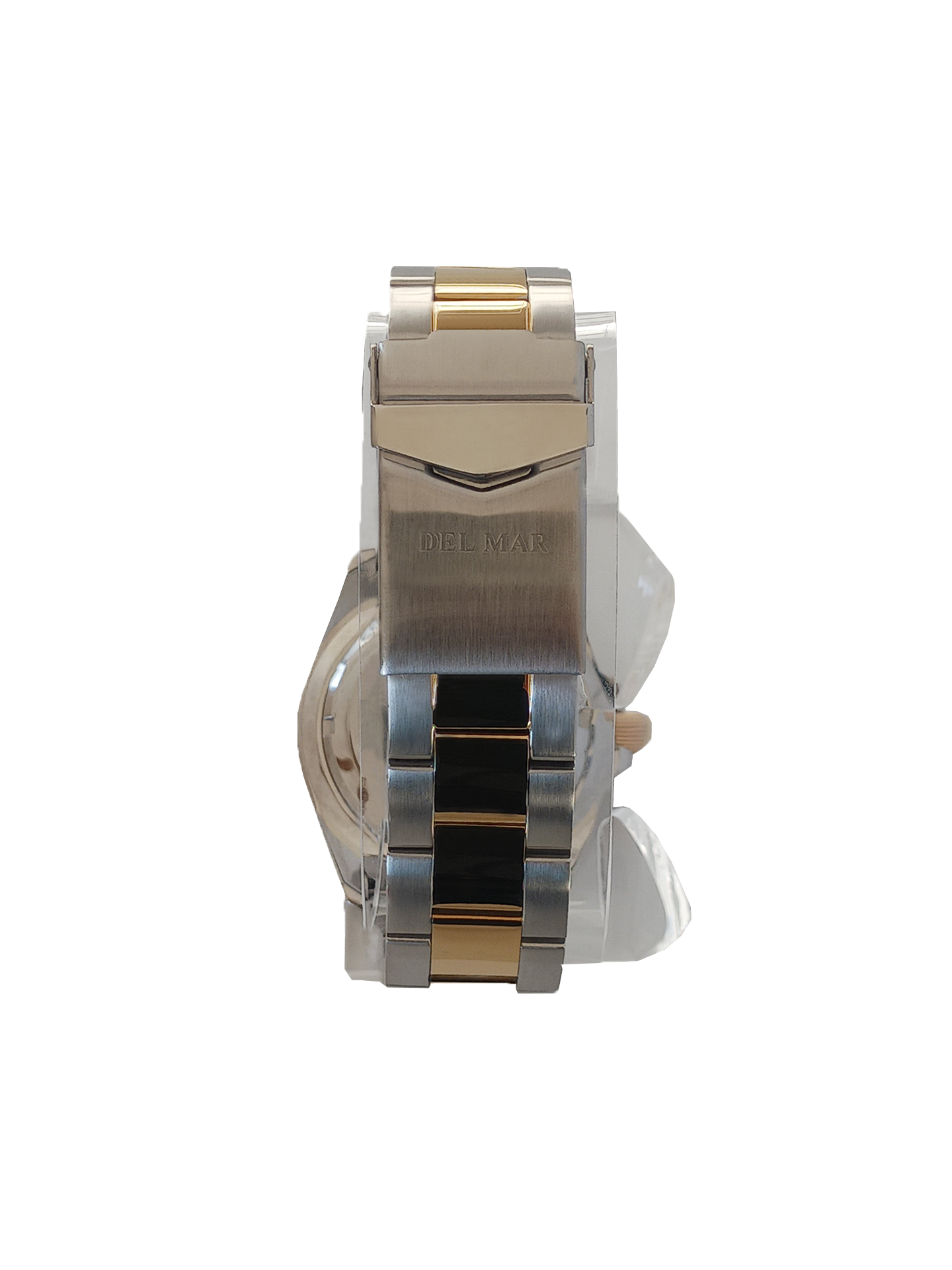 Del Mar Nautical 200 Two-Tone White Dial Blue Bezel Watch 50256 | Stainless Steel & Gold