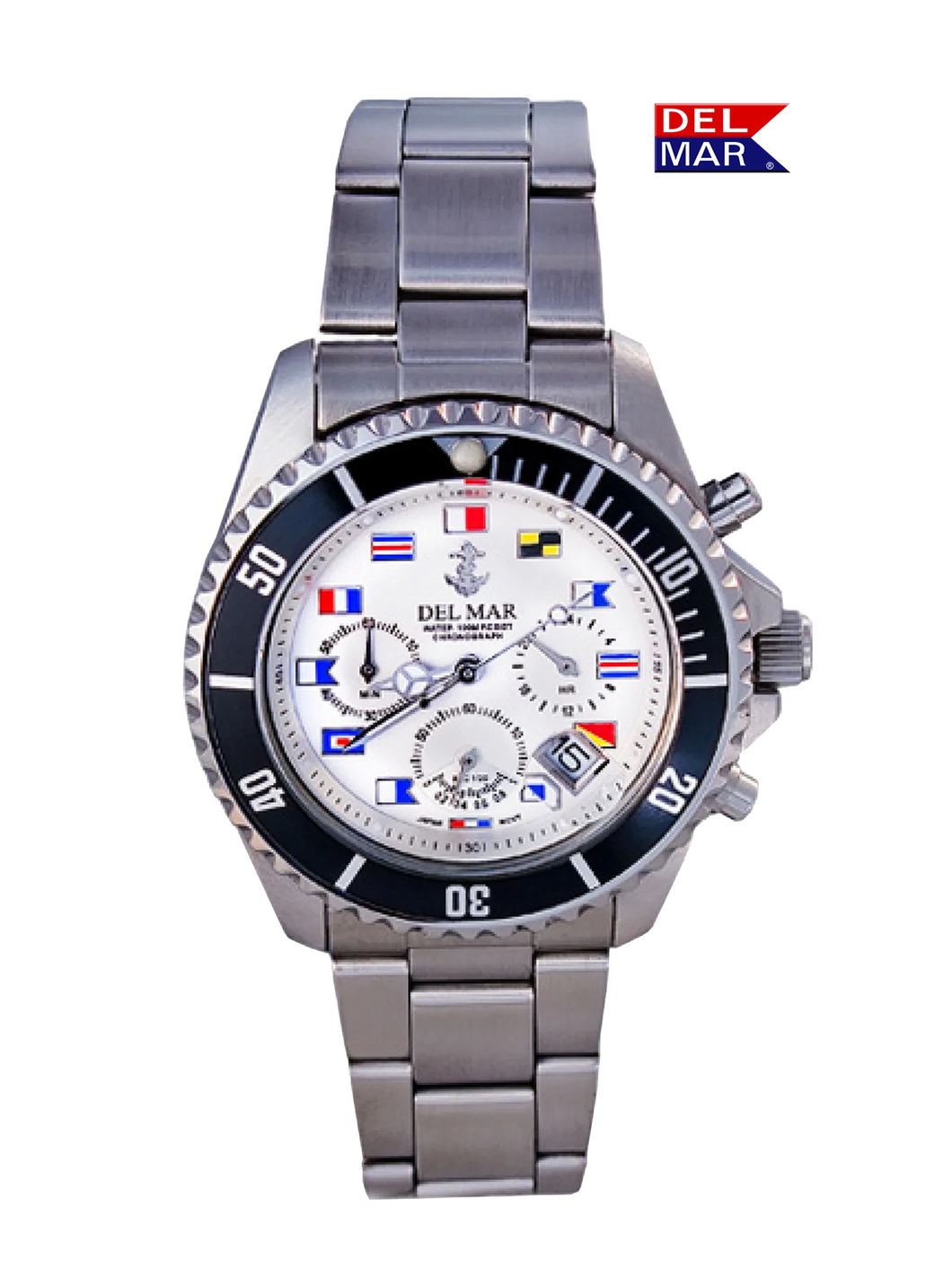 Miyota Nautical White Dial Chronograph Watch #50214
