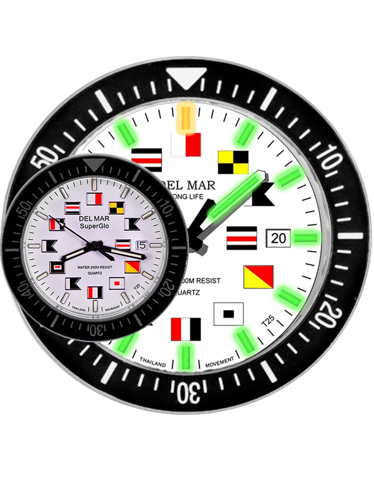 Del Mar SuperGlo 200 – White Nautical Dial Watch – 200M #50233