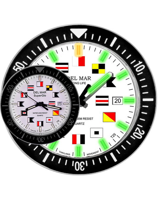 Del Mar SuperGlo 200 – White Nautical Dial Watch – 200M #50233