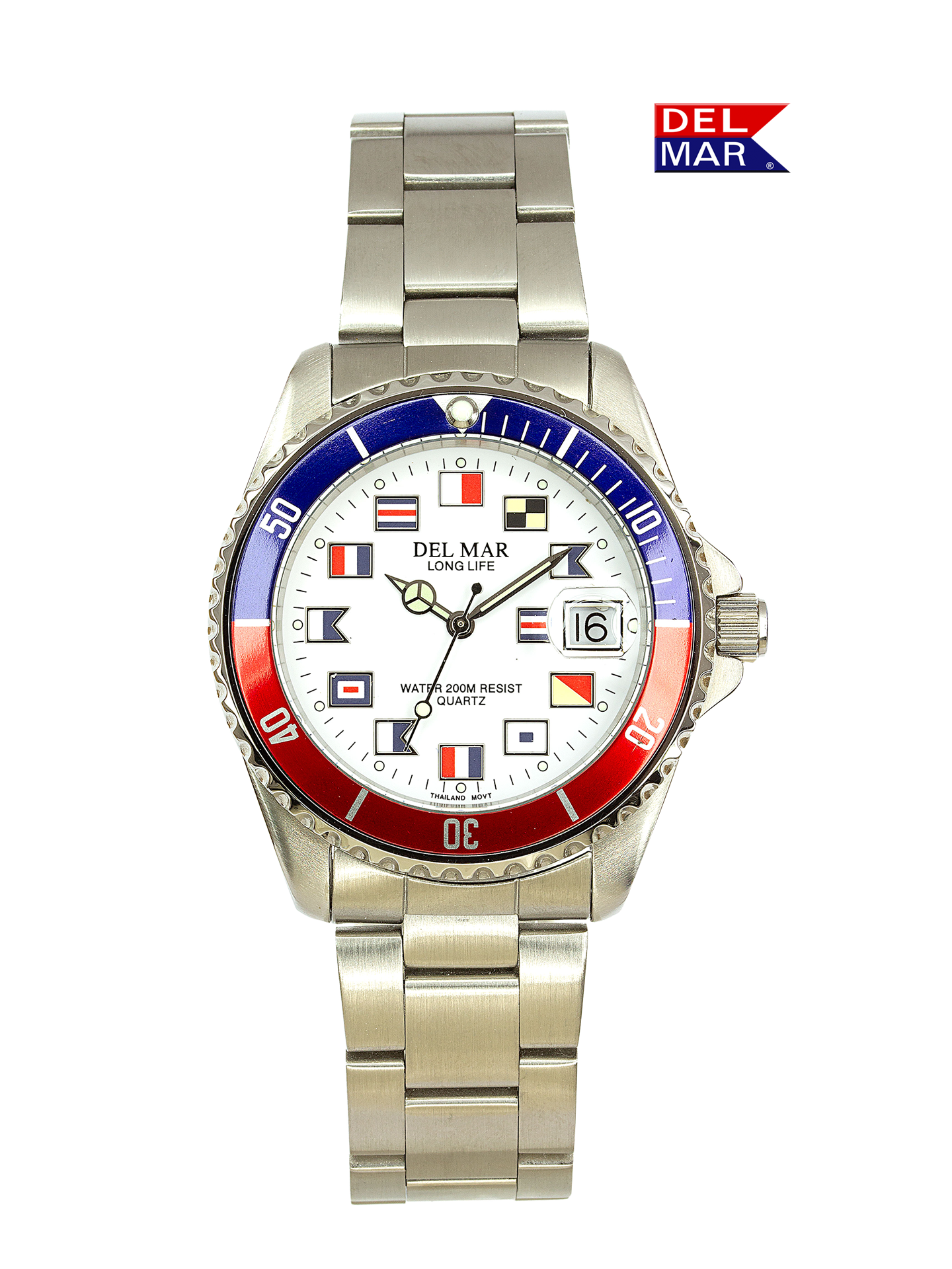 Emtech La Costa Co. 50257 Mens Long Life Nautical Two Tone White Blue Bezel Watch 7