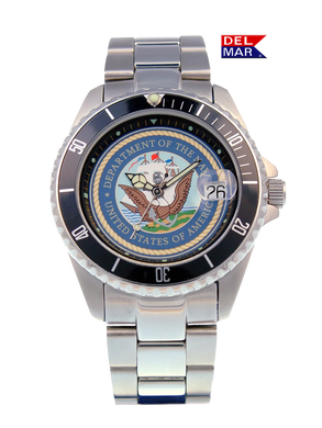 Men's Navy Military Watch - Stainless Steel Bracelet #50443