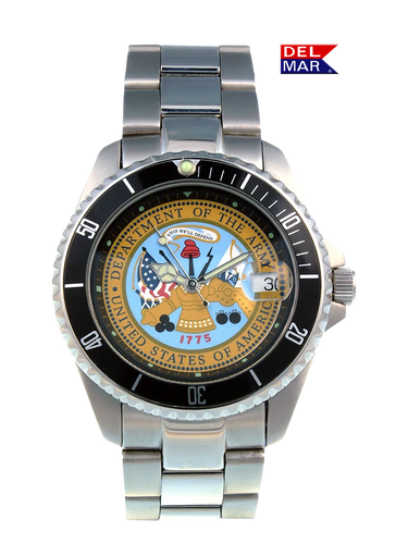 Del Mar Watches Men's Army Military Watch - Stainless Steel Bracelet #50448