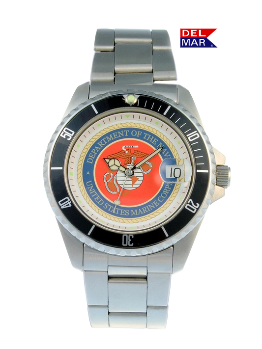 Del Mar Watches Men's Marine Military Watch - Stainless Steel Bracelet #50492