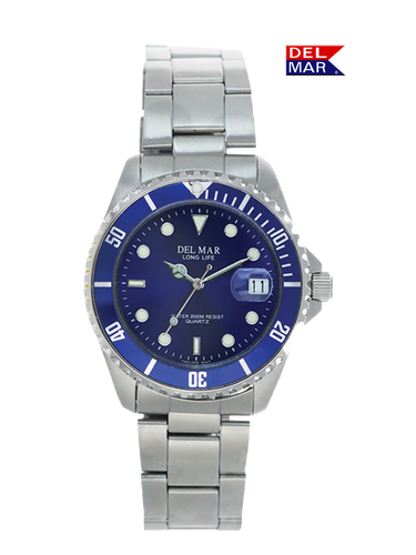 Men's Long Life Classic Coronado Blue Face, Blue Bezel Watch #50494