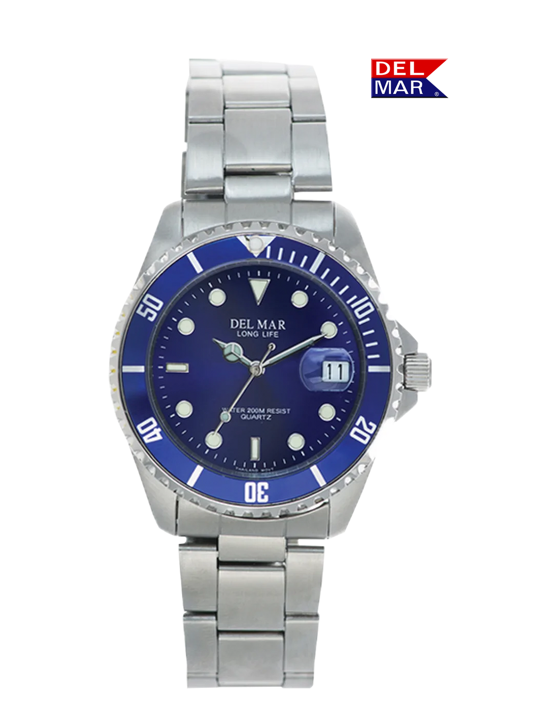 Men's Long Life Classic Coronado Blue Face, Blue Bezel Watch #50494