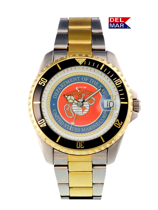 Del Mar Watches Men's Marine Military Watch - Two-Tone Bracelet #50496