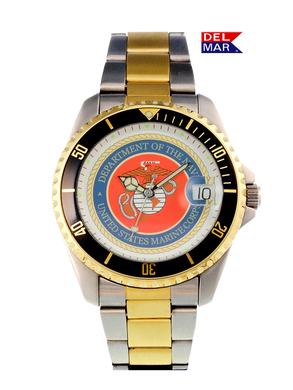 Men's Marine Military Watch - Two-Tone Bracelet #50496