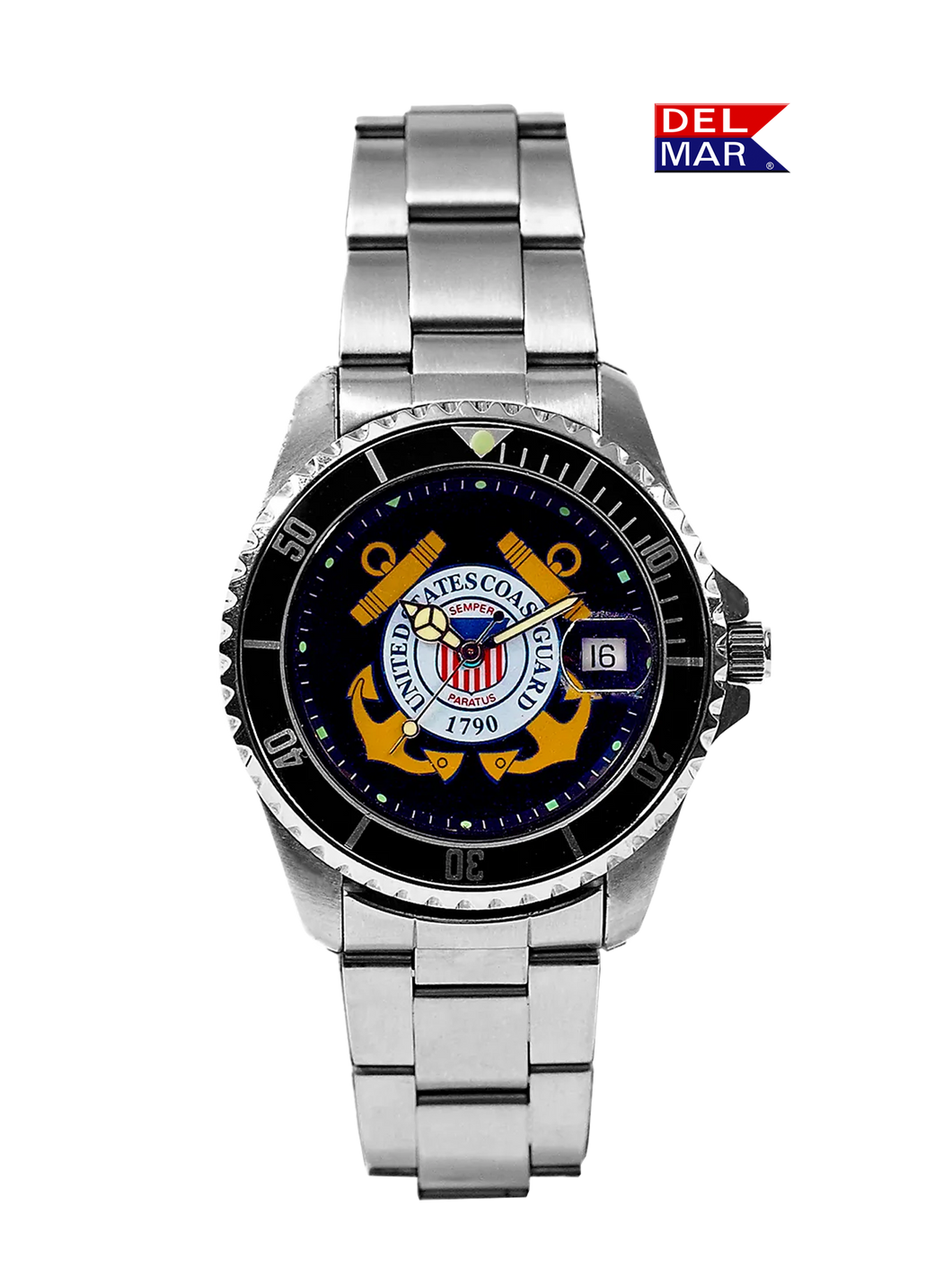Men's Coast Guard Military Watch - Stainless Steel Bracelet #50498