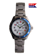 Men’s Long Life Classic Nautical Bracelet Blue Bezel SS Watch #50255