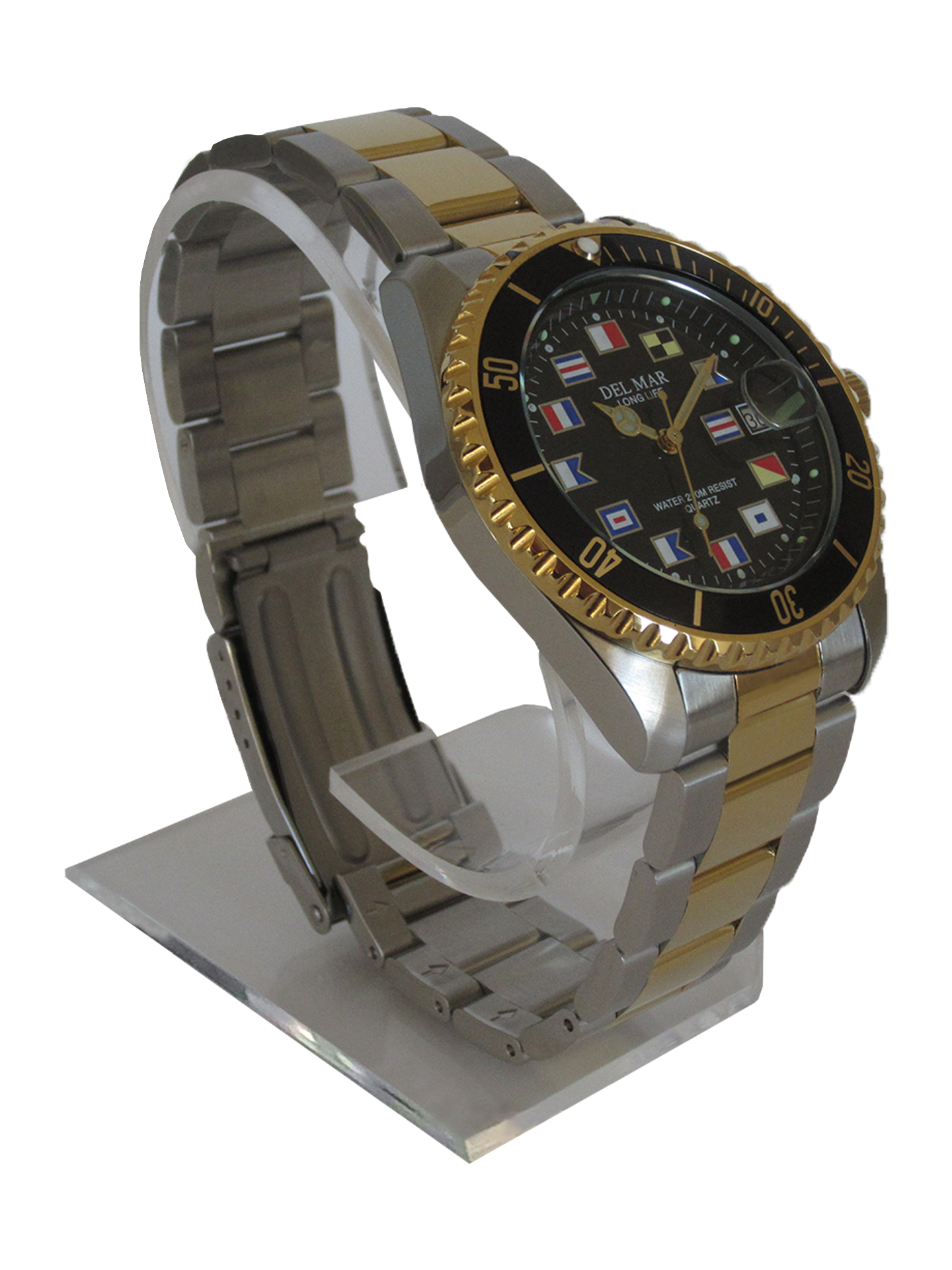Del Mar Nautical 200 – Two-Tone Black Dial Watch – 200M #50408