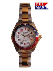 Men's Long Life Nautical Blue & Red Bezel Watch #50258