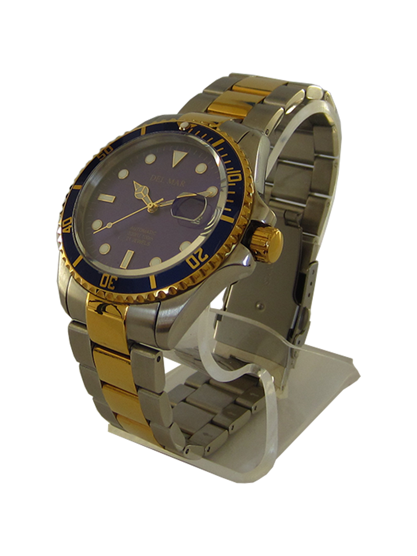 Del Mar Premier Automatic – Blue Dial & Bezel / Two-Tone Stainless Steel Bracelet – Model 50388
