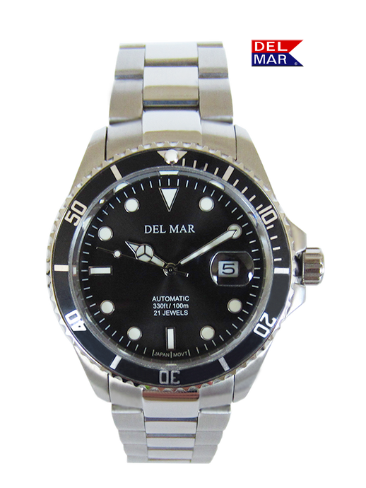 Men's Premier Automatic Watch – Black Dial & Stainless Steel Band #50390