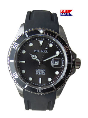 Men's Premier Automatic Watch – Black Dial & Silicone Strap #50411