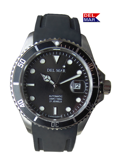 Men's Premier Automatic Watch – Black Dial & Silicone Strap #50411