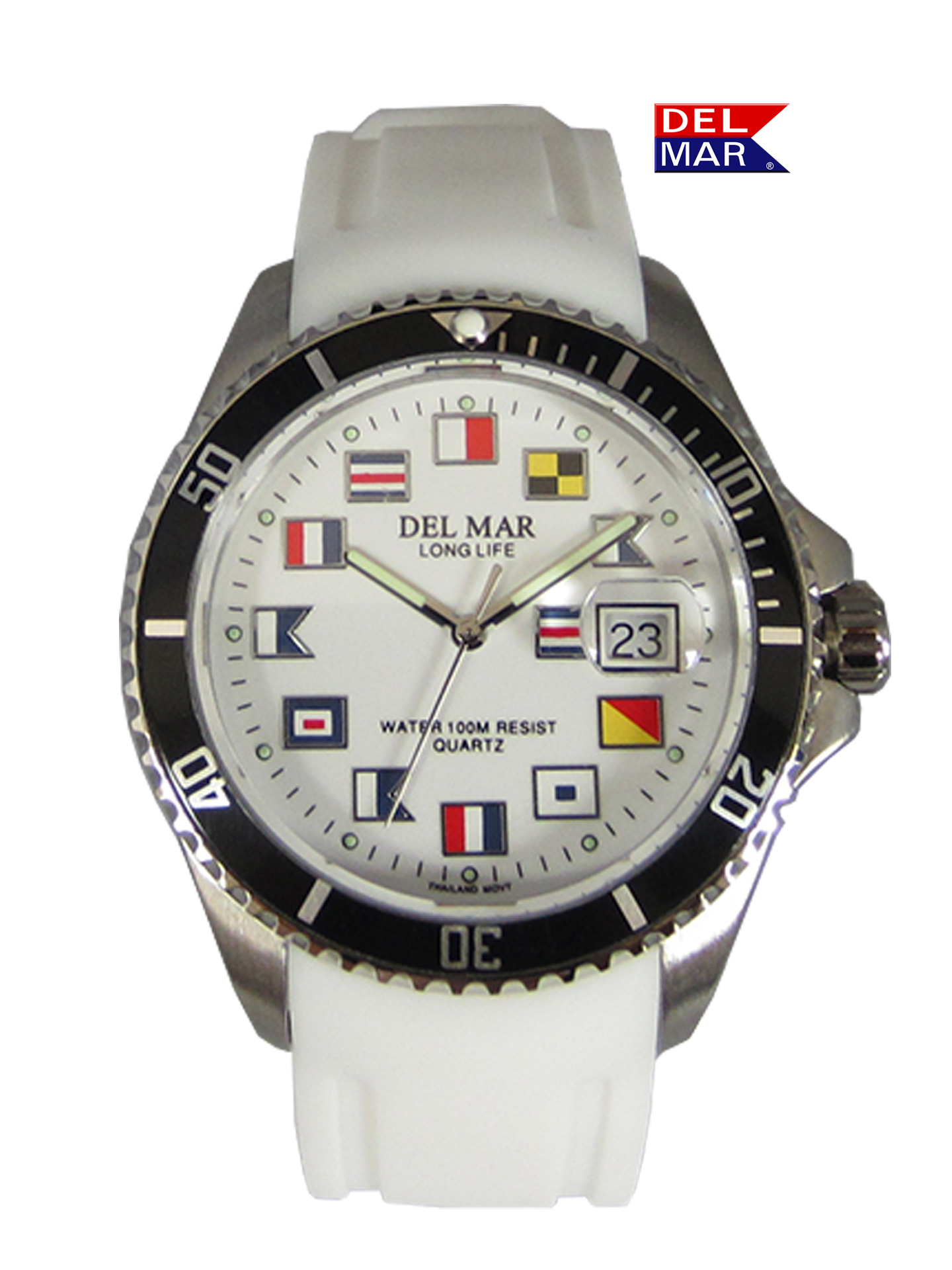 Men's Sportstrap White Nautical Face Watch #50380 – Del Mar Watches