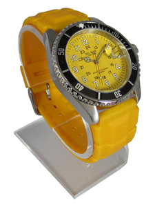 Del Mar Watches Men's and Youth Sportstrap: Yellow Face with numbers, 200M Watch #50267