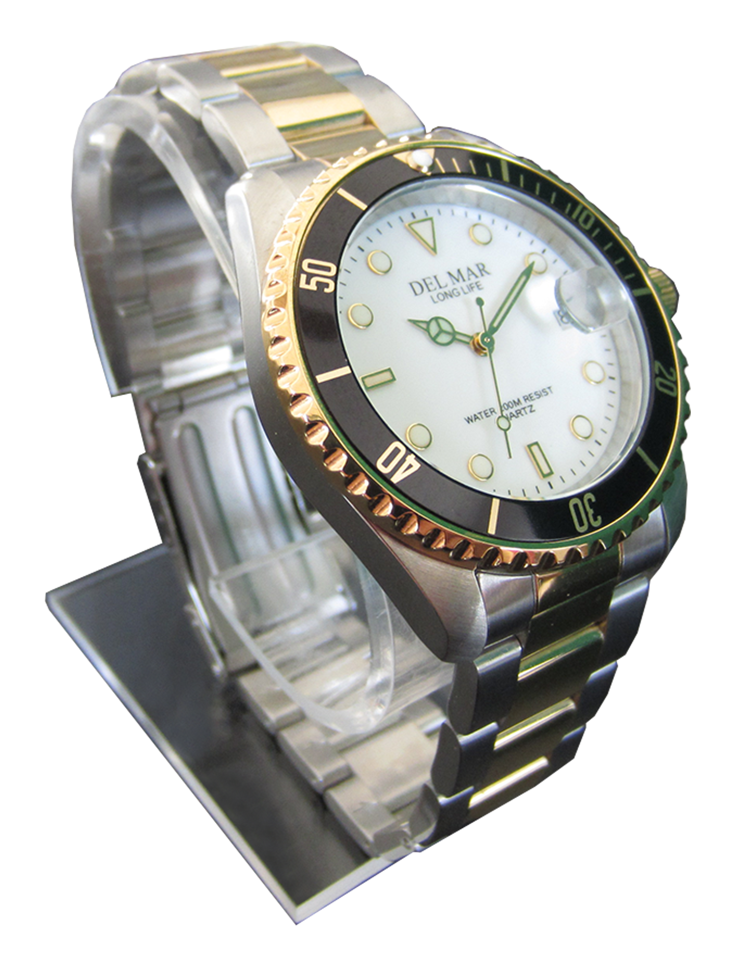 Men's Long Life Classic Coronado White Face & Black Bezel TT Watch #50392