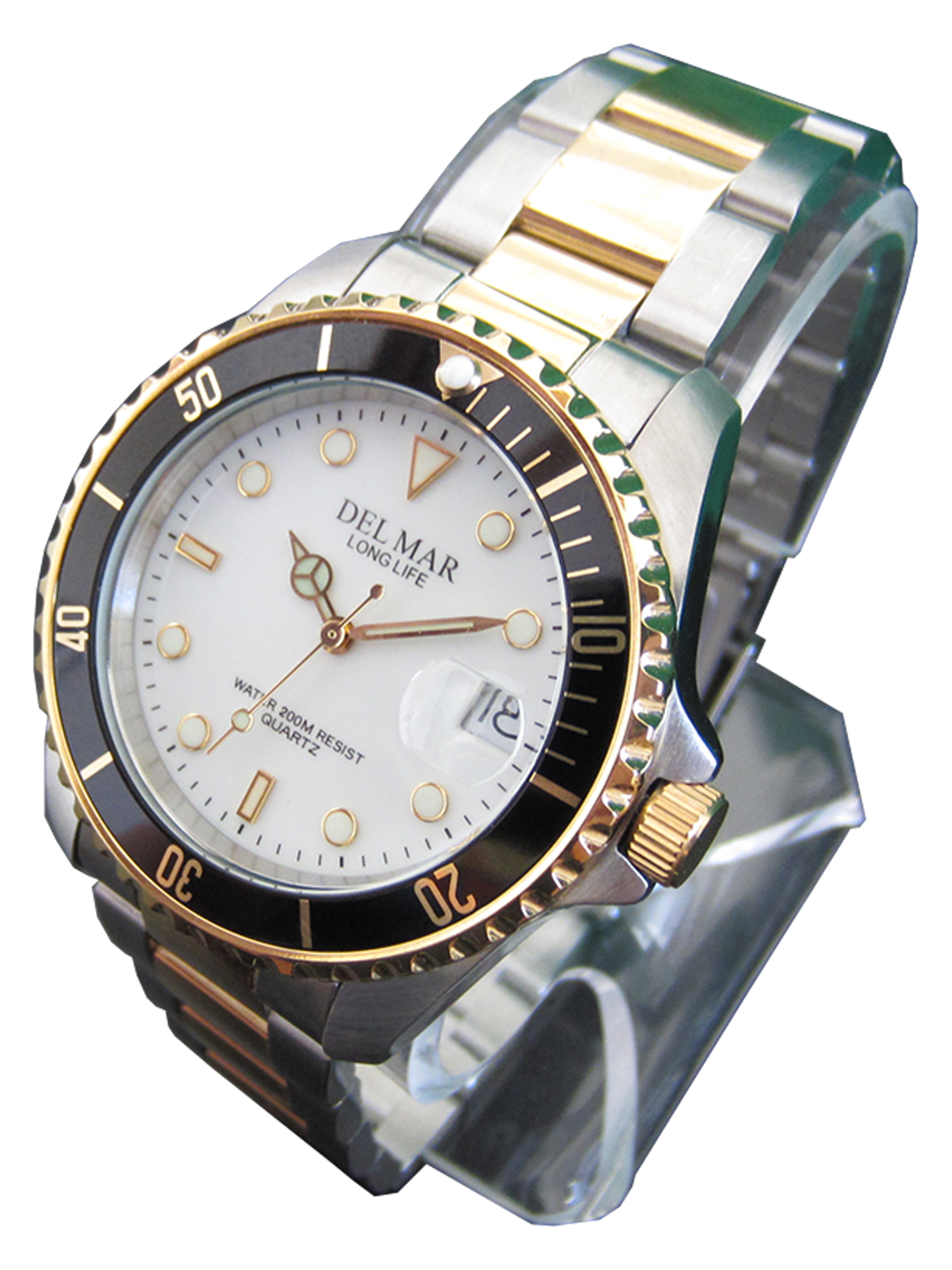 Men's Long Life Classic Coronado White Face & Black Bezel TT Watch #50392